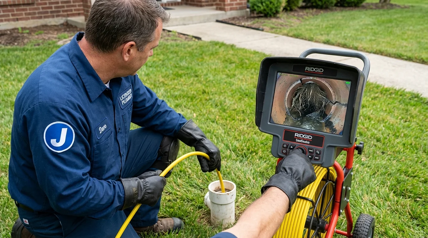 Sewer camera inspection being performed by Johns Plumbing LLC in Aitkin